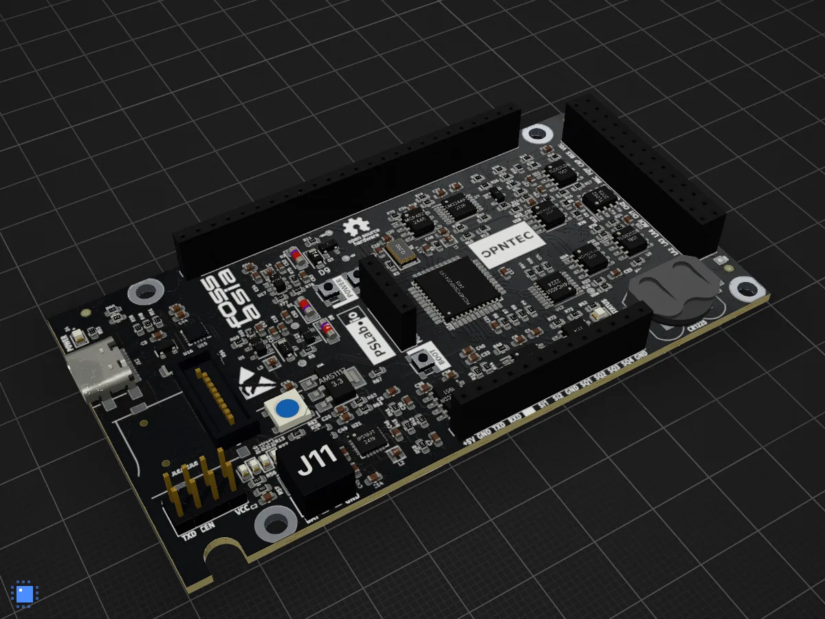 pslab hardware, drawn in 3D by PCBKit