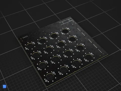 Real Time Chess board, drawn in 3D by PCBKit