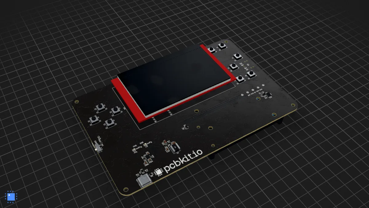 Doom on a Teensy 4.1: the board in 3D, drawn by PCBKit