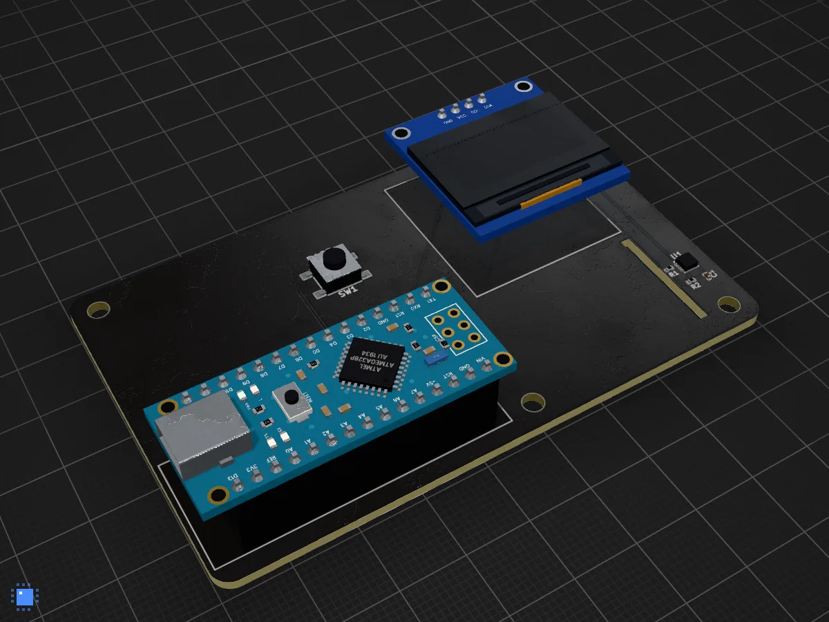 Weather station, drawn in 3D by PCBKit