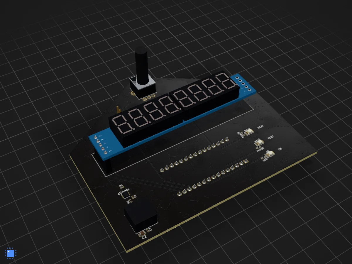 Greenhouse controller, drawn in 3D by PCBKit