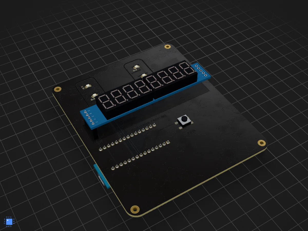 Pedestrian crossing, drawn in 3D by PCBKit
