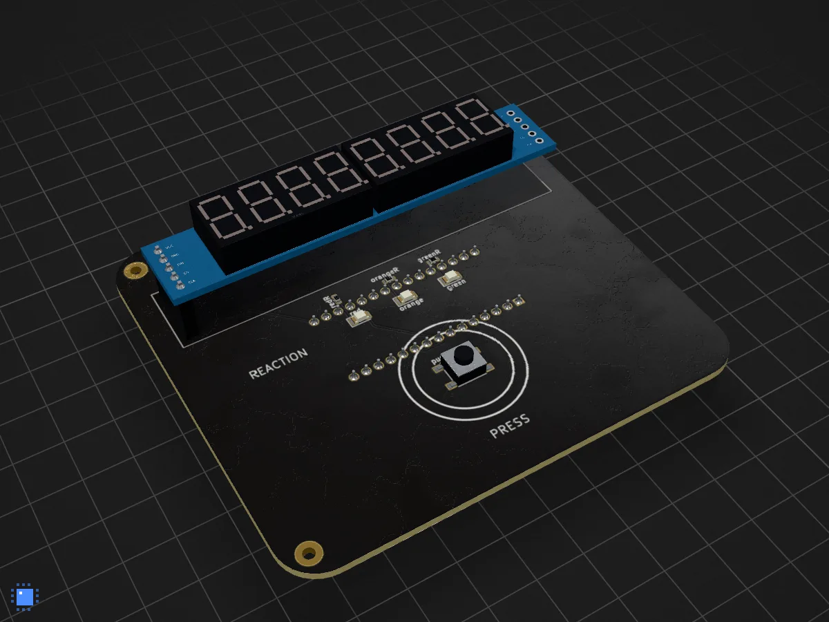 Reaction game, drawn in 3D by PCBKit