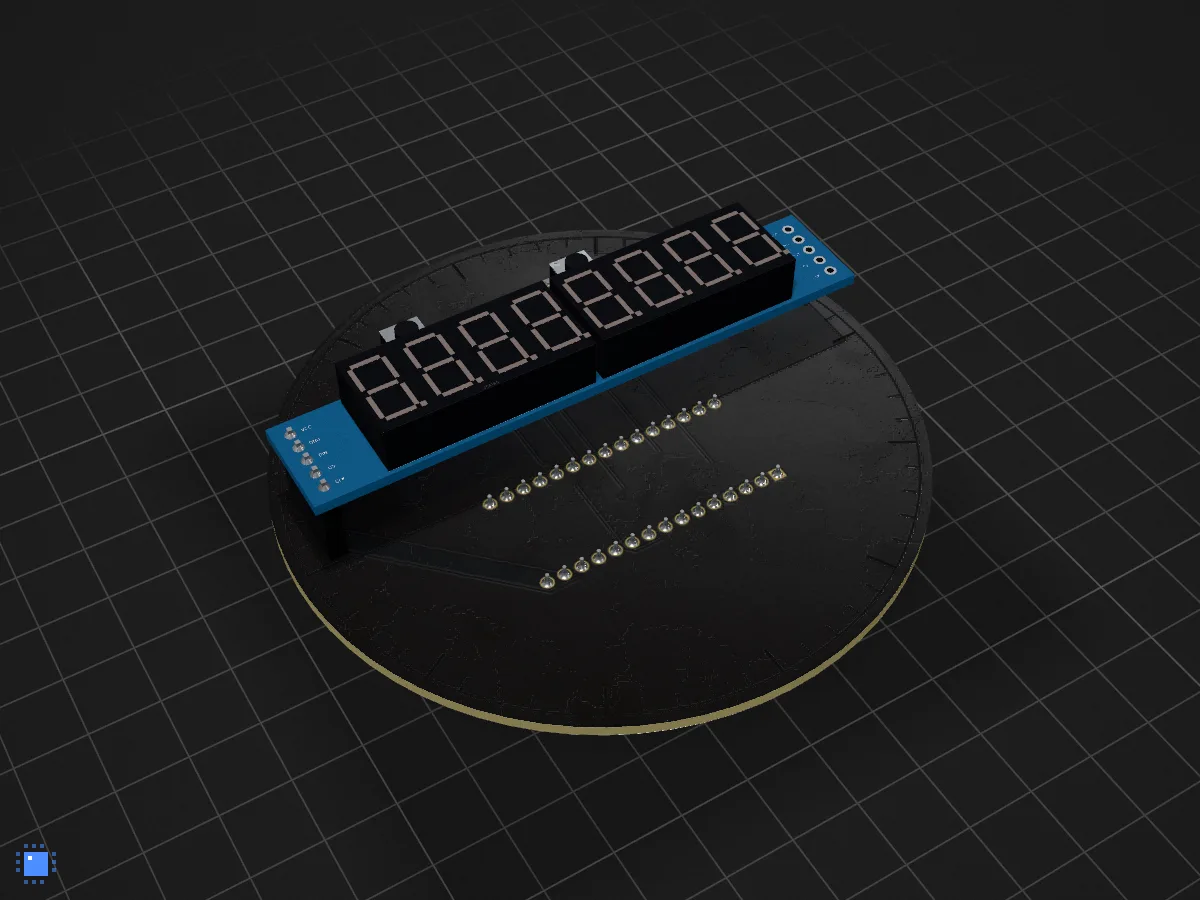 Stopwatch, drawn in 3D by PCBKit